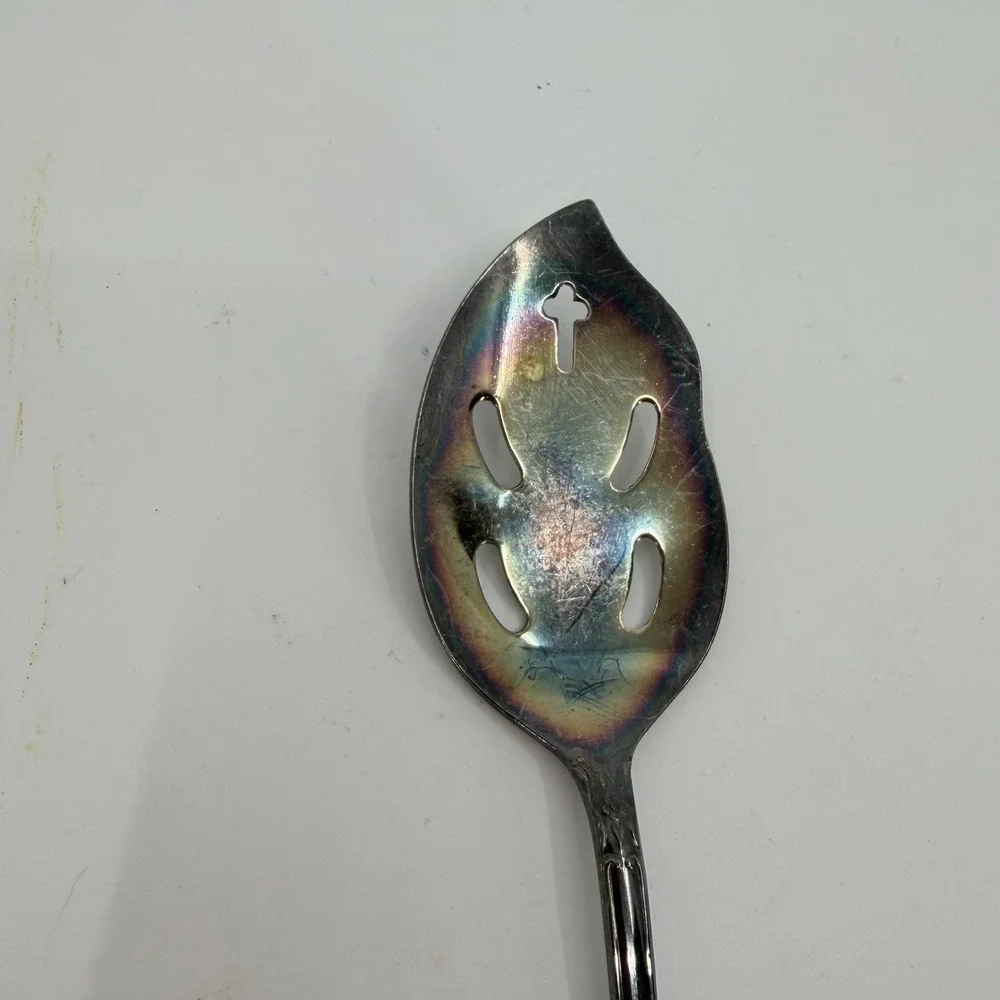 Antique Silverplate Slotted Jelly Spoon - National‎ Silverplate Norma Japan